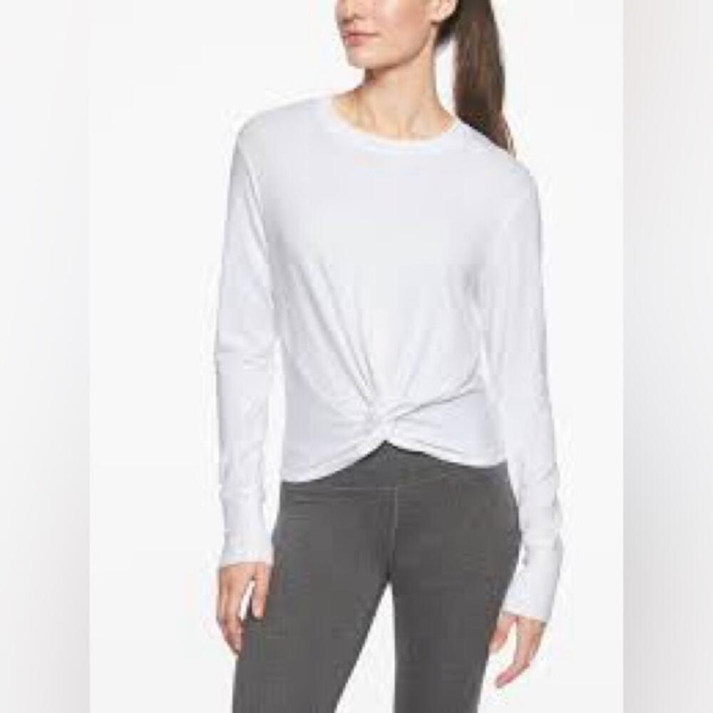 Athleta twist front sweatshirt in white NWOT